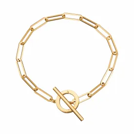 Gold Plated Long Link Charm Collector Bracelet