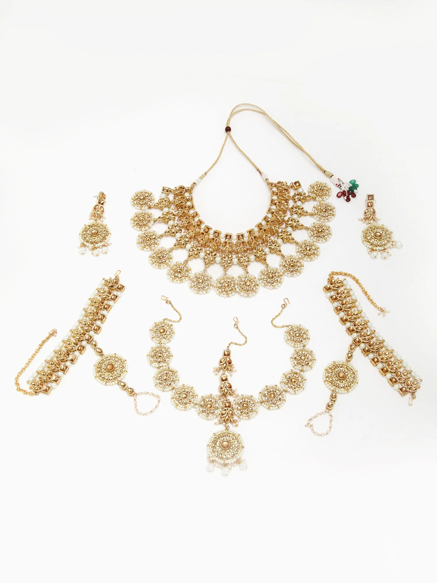 Golden Kundan Studded Bridal Necklace Set