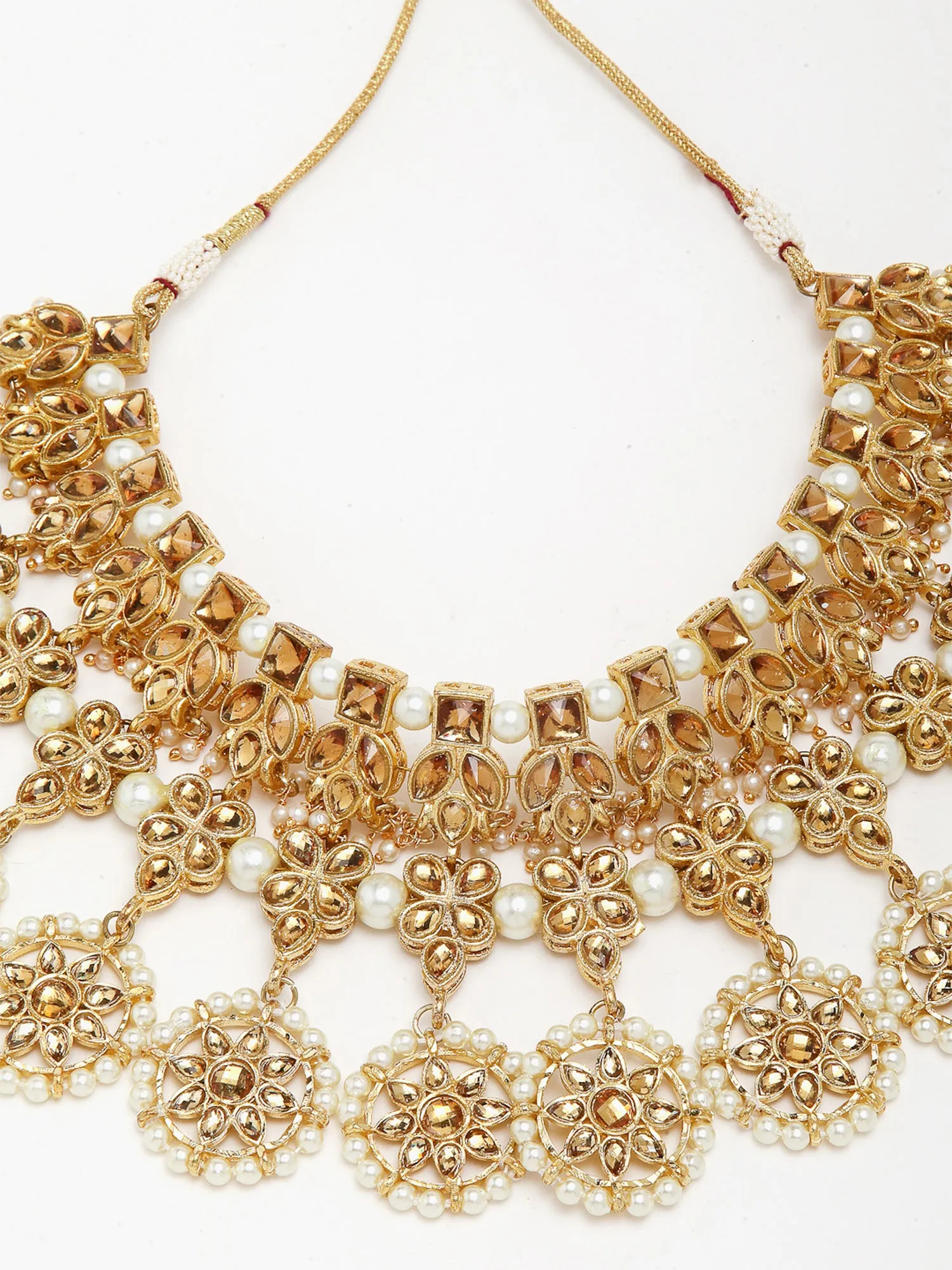Golden Kundan Studded Bridal Necklace Set