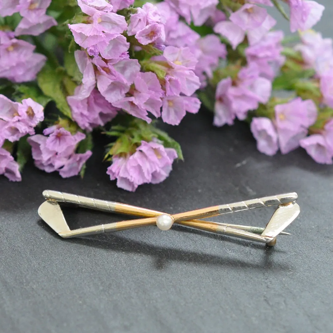 Golf Club Brooch