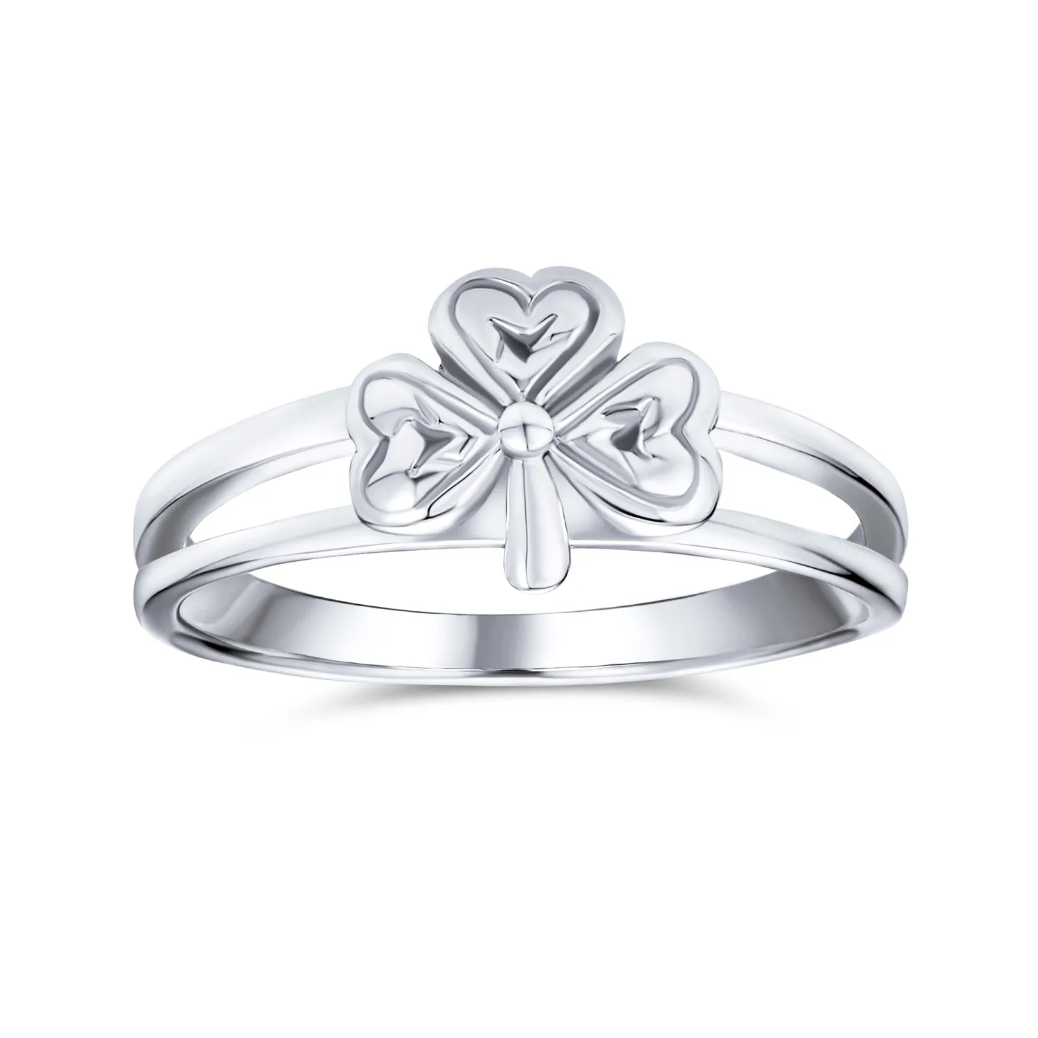Good Luck Celtic Irish Shamrock Clover Ring Oxidized .925 Sterling Silver
