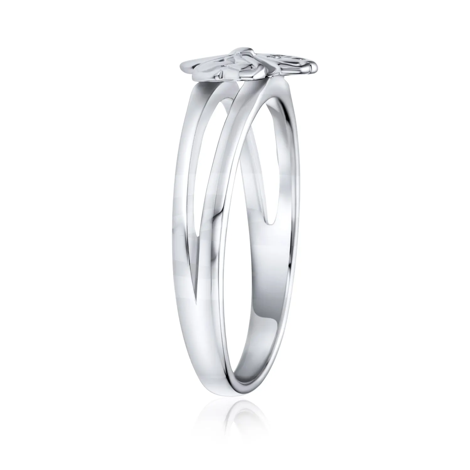 Good Luck Celtic Irish Shamrock Clover Ring Oxidized .925 Sterling Silver