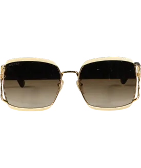 GUCCI  Gg0593sk Gold/ivory Gg Sunglasses