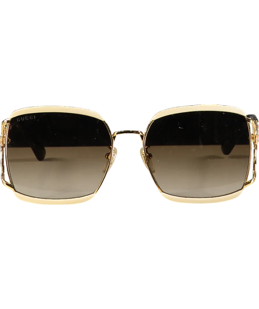 GUCCI  Gg0593sk Gold/ivory Gg Sunglasses