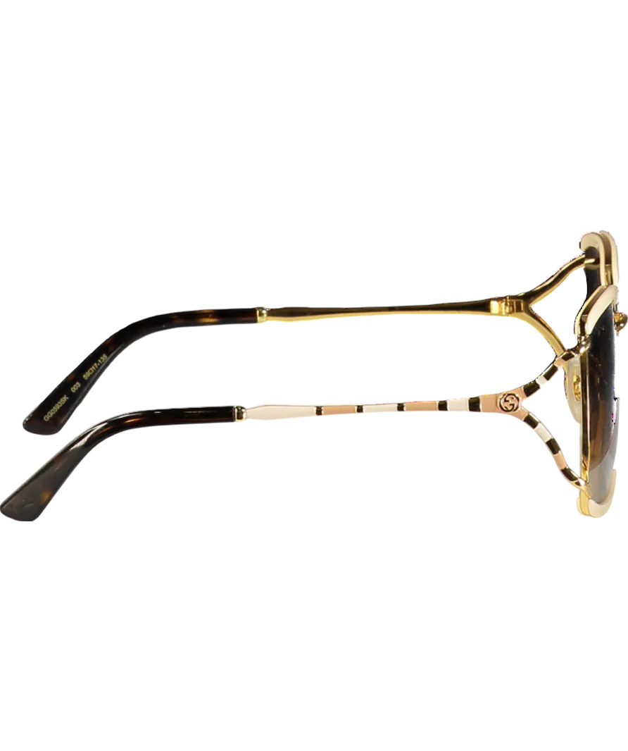 GUCCI  Gg0593sk Gold/ivory Gg Sunglasses
