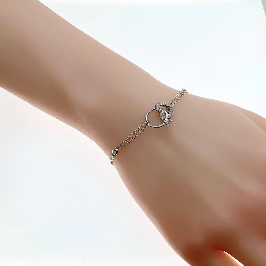 Heart & Ring Cubic Zirconia Bracelet