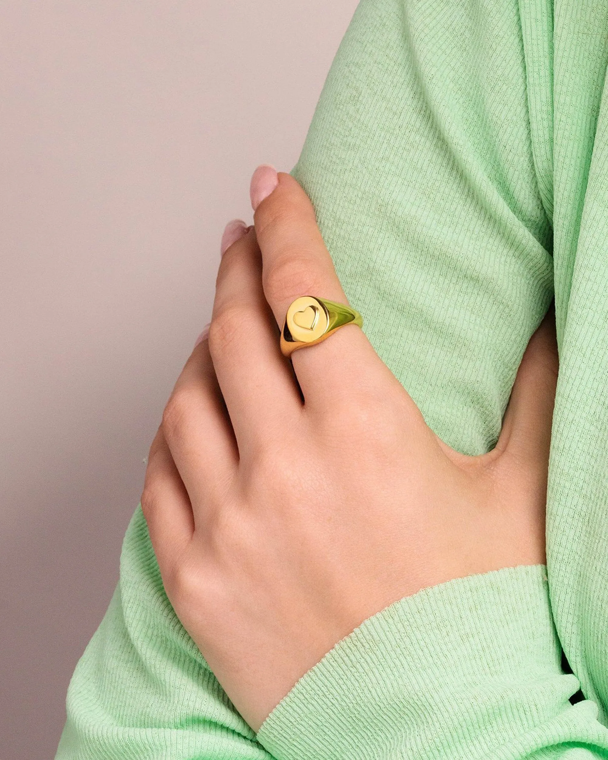 Heart Signet Ring - 18K Gold Vermeil