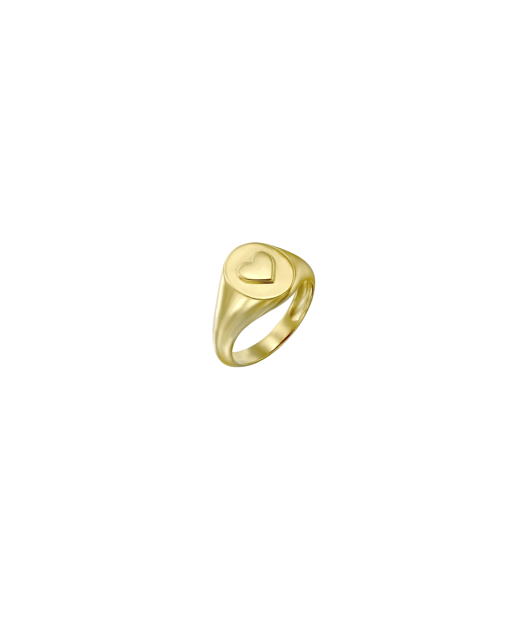 Heart Signet Ring - 18K Gold Vermeil