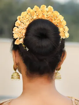 Henna Artificial Flowers Hair Bun Bridal Gajra