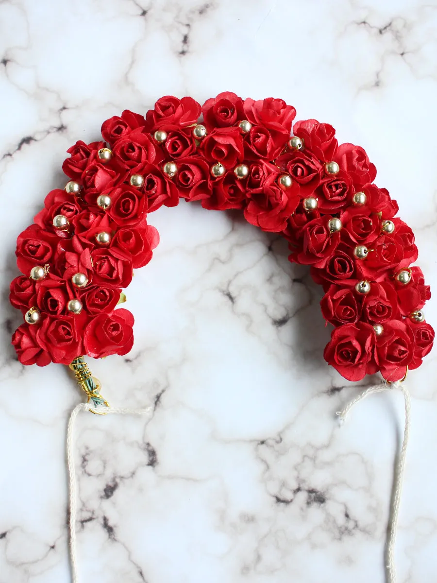 Henna Artificial Flowers Hair Bun Bridal Gajra