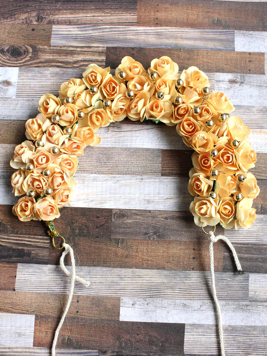 Henna Artificial Flowers Hair Bun Bridal Gajra