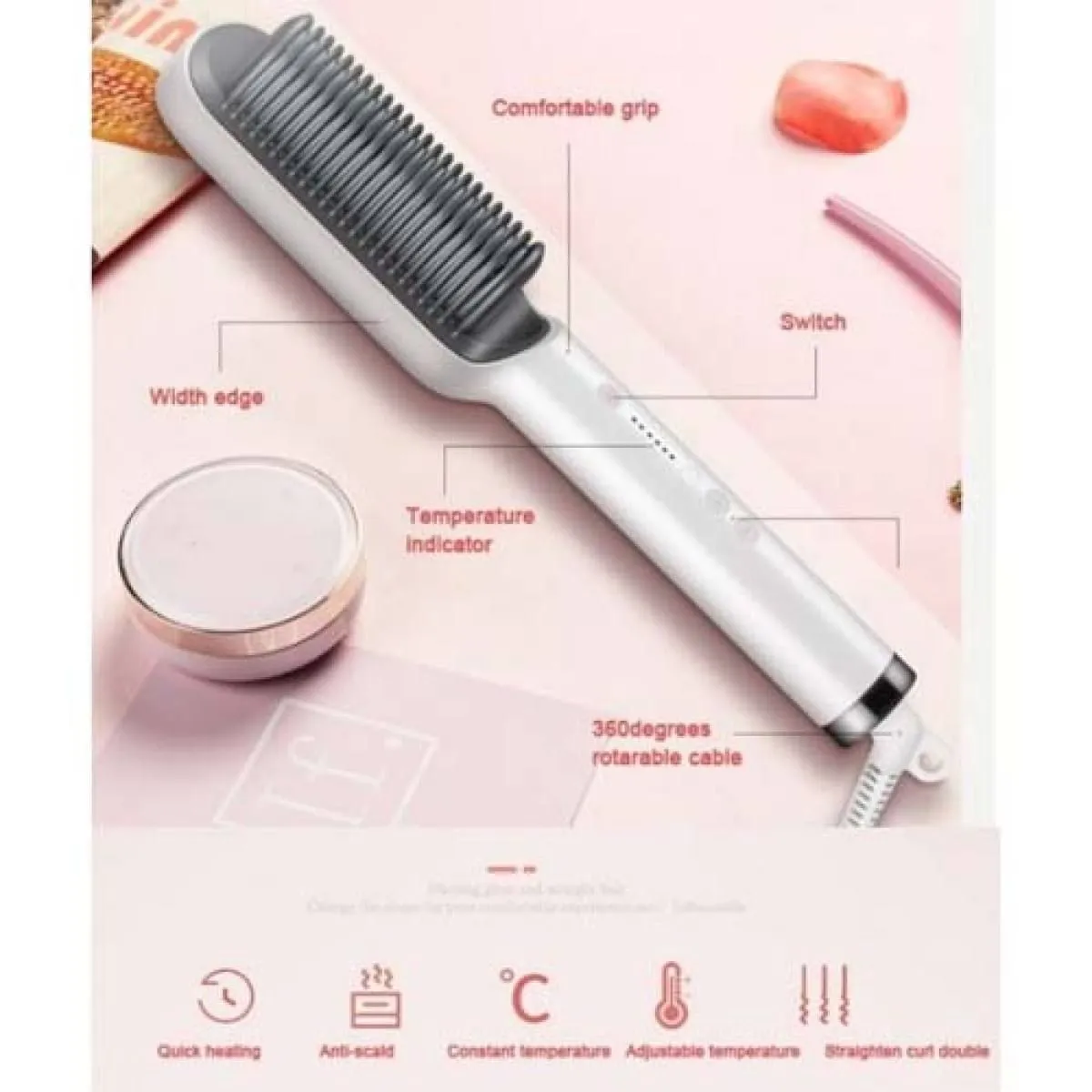 HQT-909 Hair Straightener Ceramic Heated Hair Brush