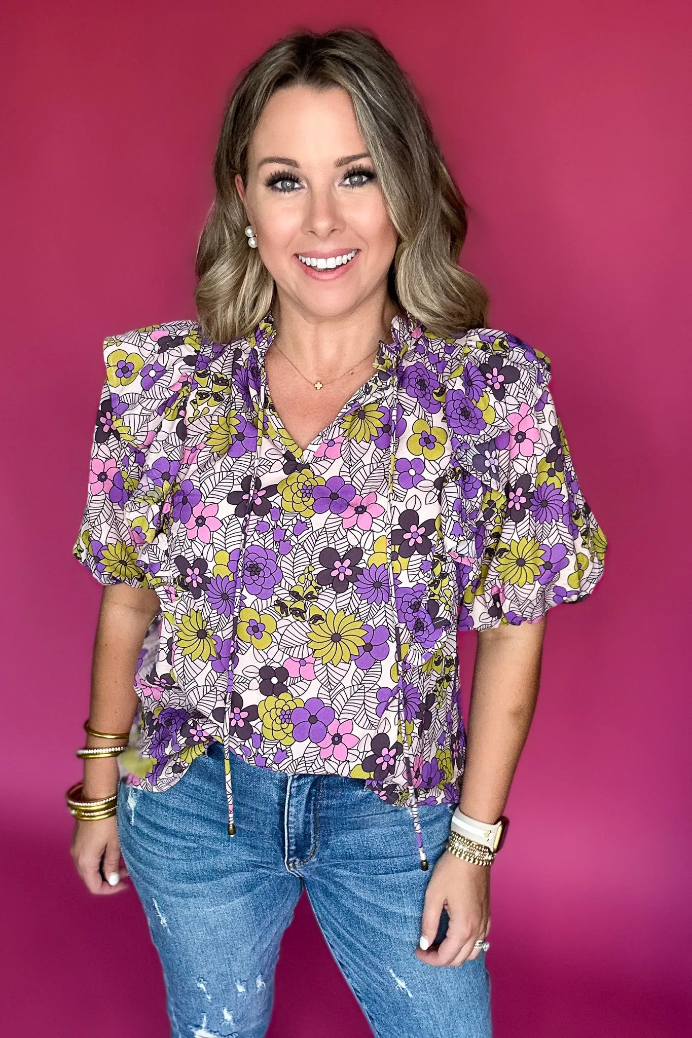It's You Floral Top - Purple Moss
