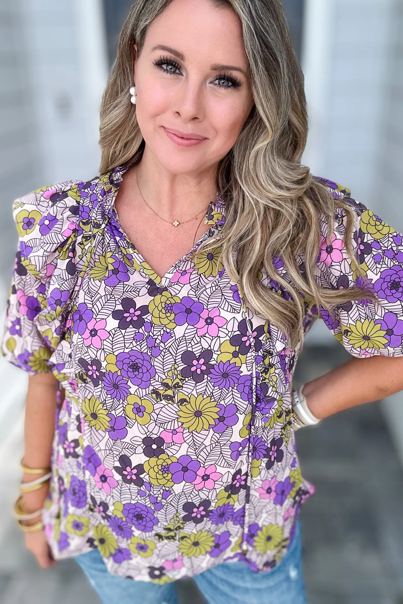 It's You Floral Top - Purple Moss