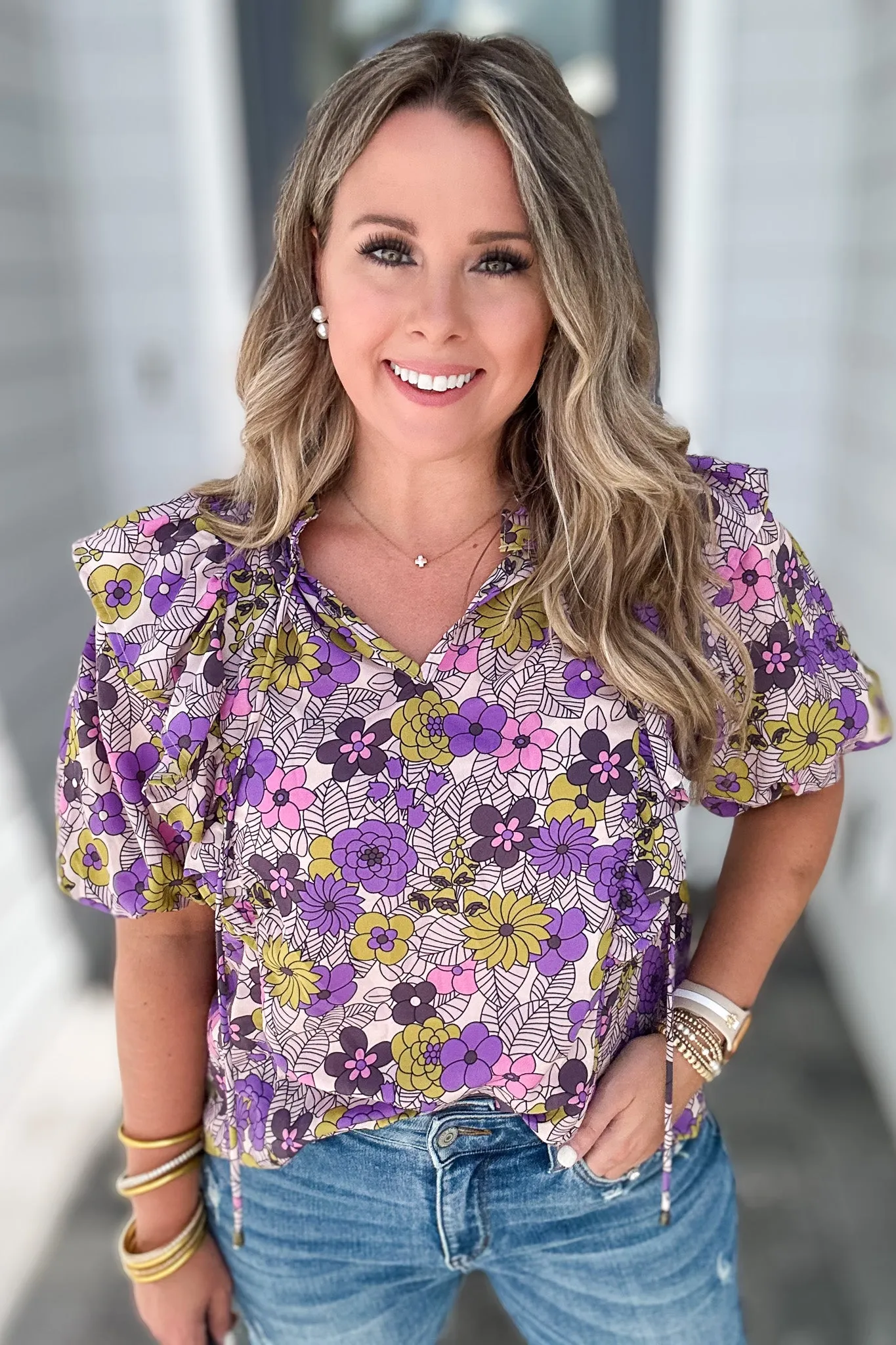It's You Floral Top - Purple Moss