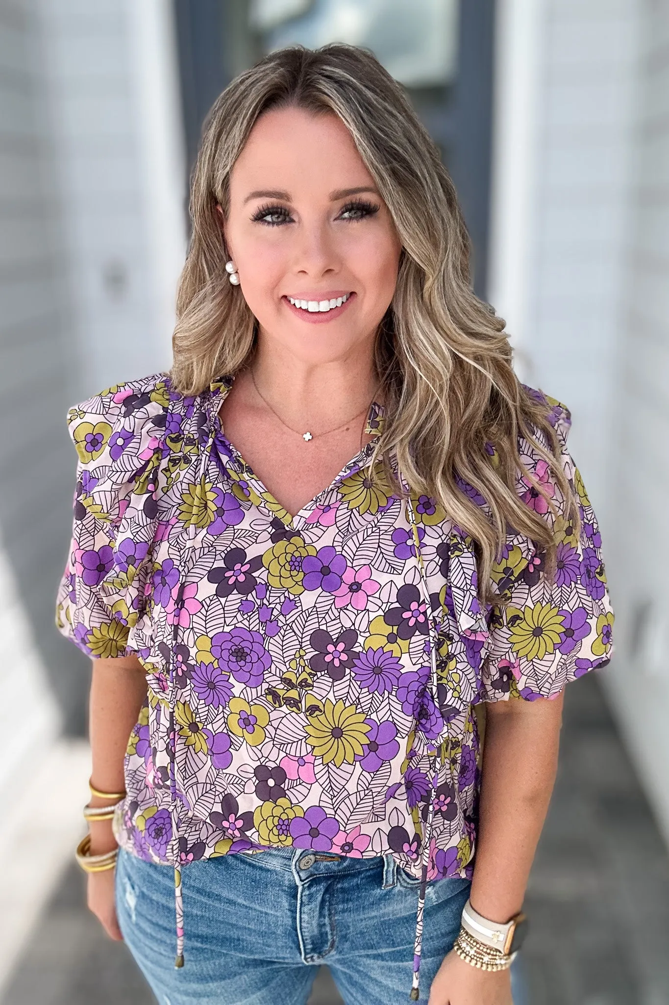 It's You Floral Top - Purple Moss