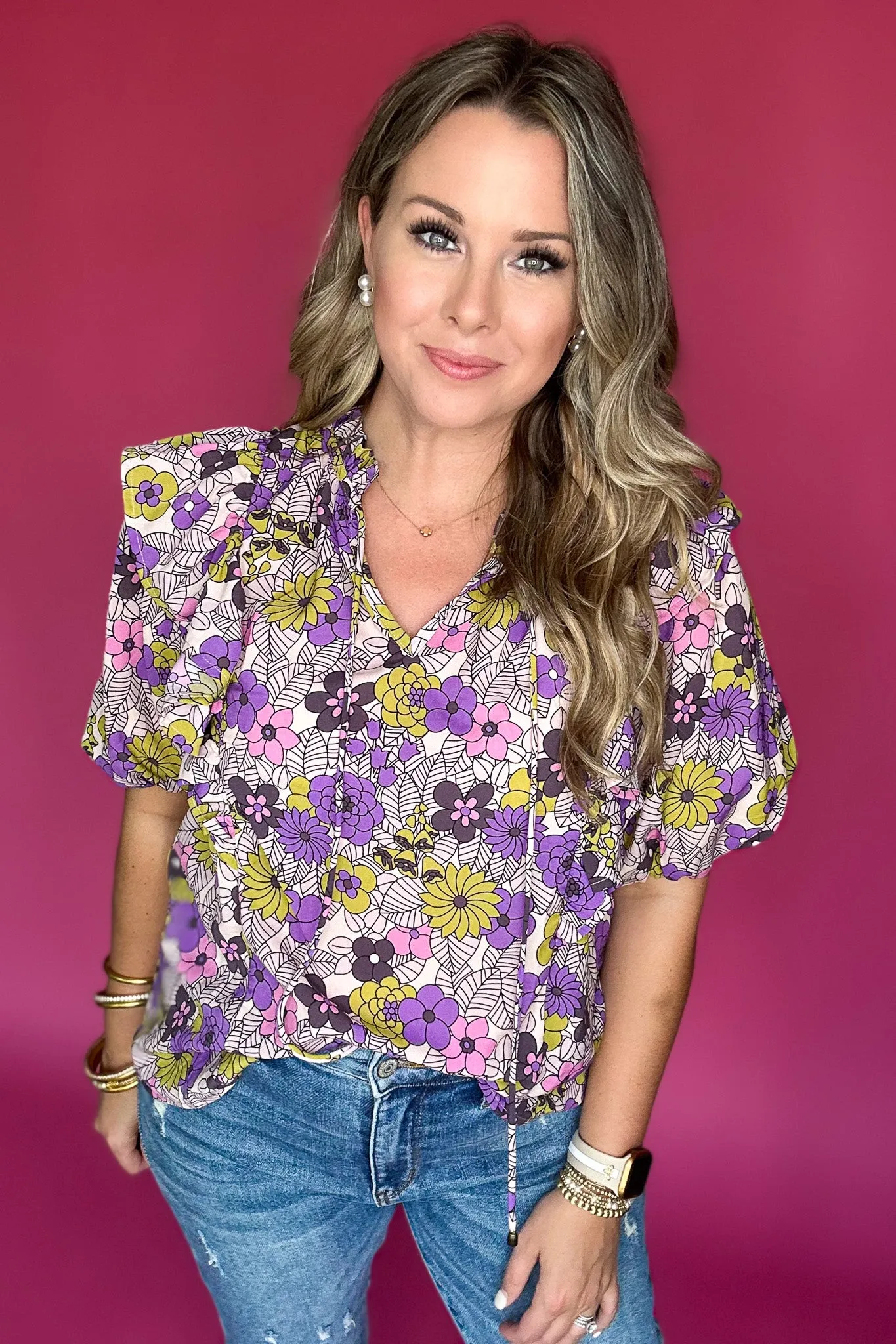 It's You Floral Top - Purple Moss