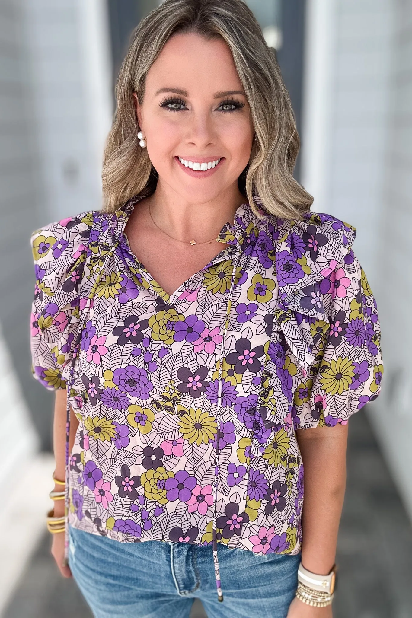It's You Floral Top - Purple Moss