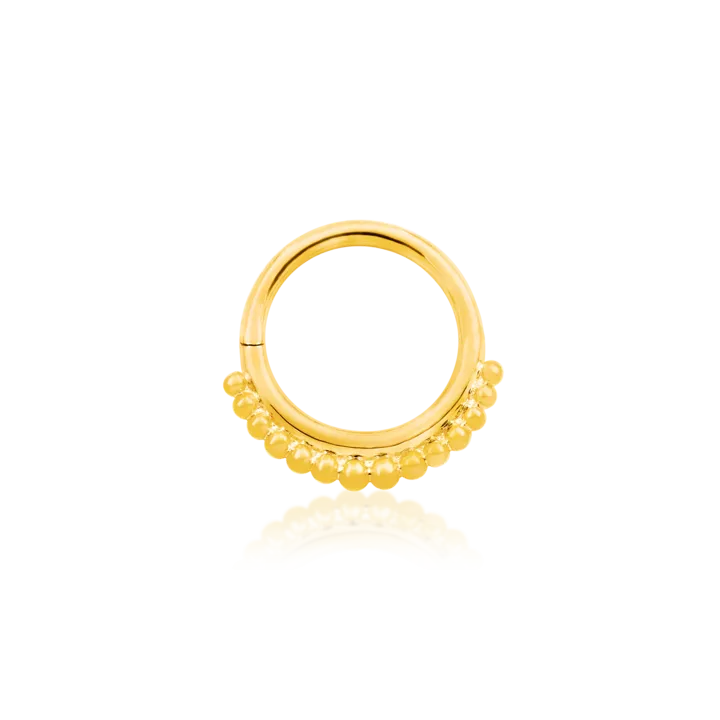 J-71 Junipurr Gold Beaded Seam Ring (Yellow Gold)