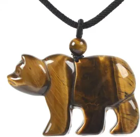 Justinstones Gemstone Carved Cute 47mm Flatback Polar Bear Animal Pendant Necklace 22 Inch