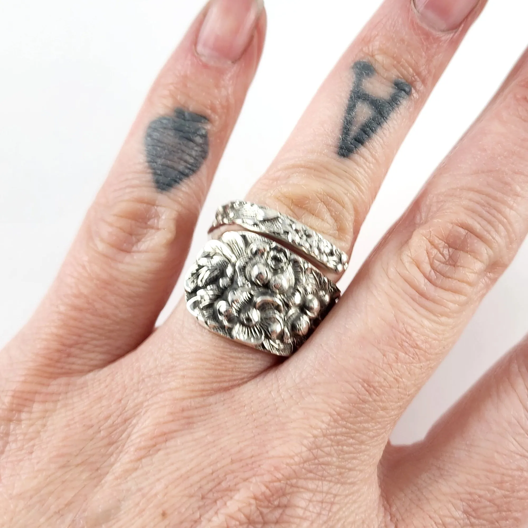 Kirk Stieff Rose Sterling Silver Wrap Around Spoon Ring