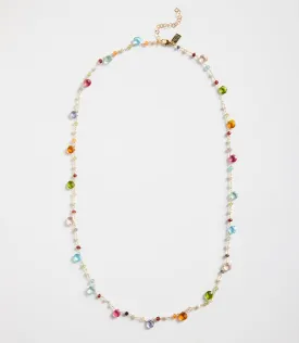 Long Beaded Gemstone Necklace