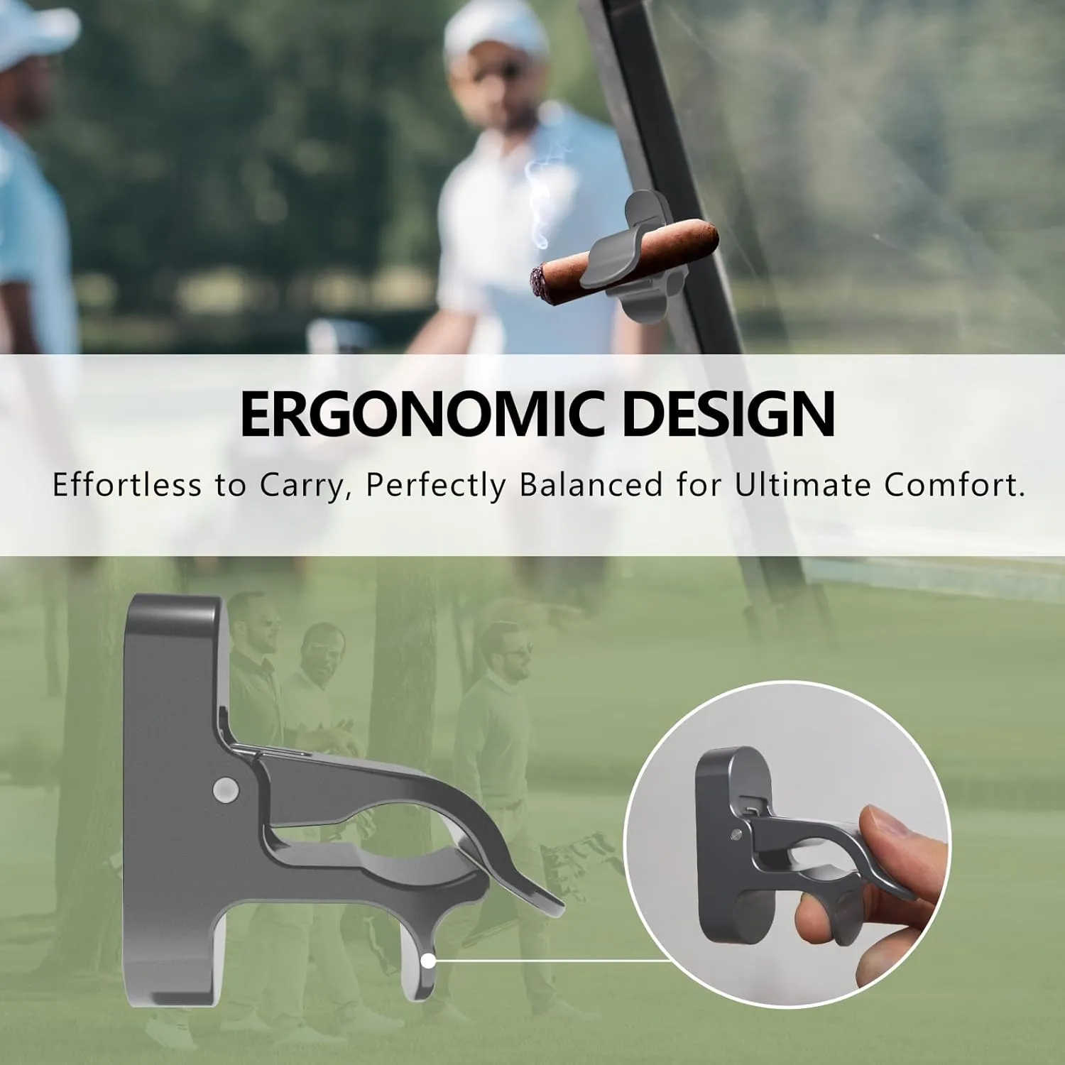 Magnetic Golf Holder Clip for Golf Cart, Aluminum Alloy Golf Cart Hold 30-80 Rings with Velvet Pouch, Golf Cart Accessories, Ideal Golf Gifts for Men