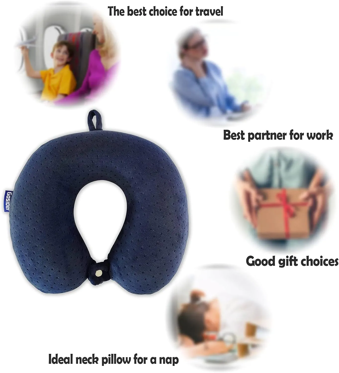 Memory Foam Travel Pillow, Comfortable Travel Neck Pillow U Shape, Support Neck and Head to Relieve Fatigue, Portable Neck Pillow Suitable for Planes, Trains, Self-Driving Cars
