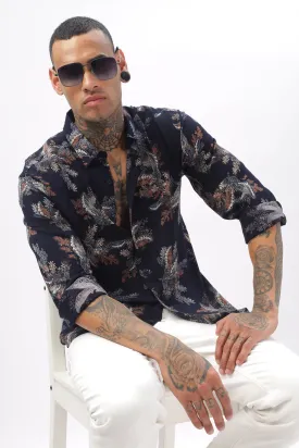 Midnight Floral Viscose Shirt