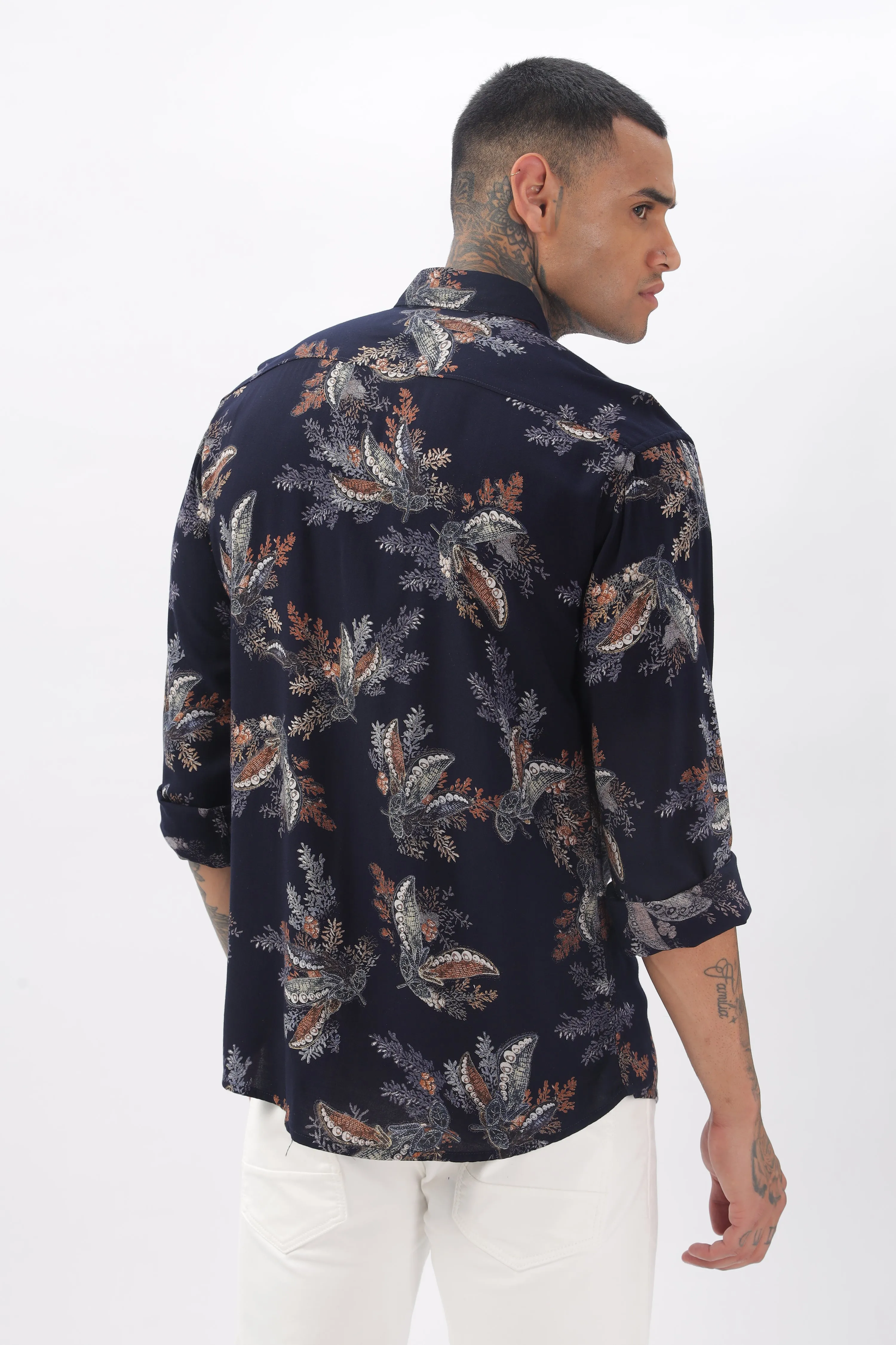 Midnight Floral Viscose Shirt