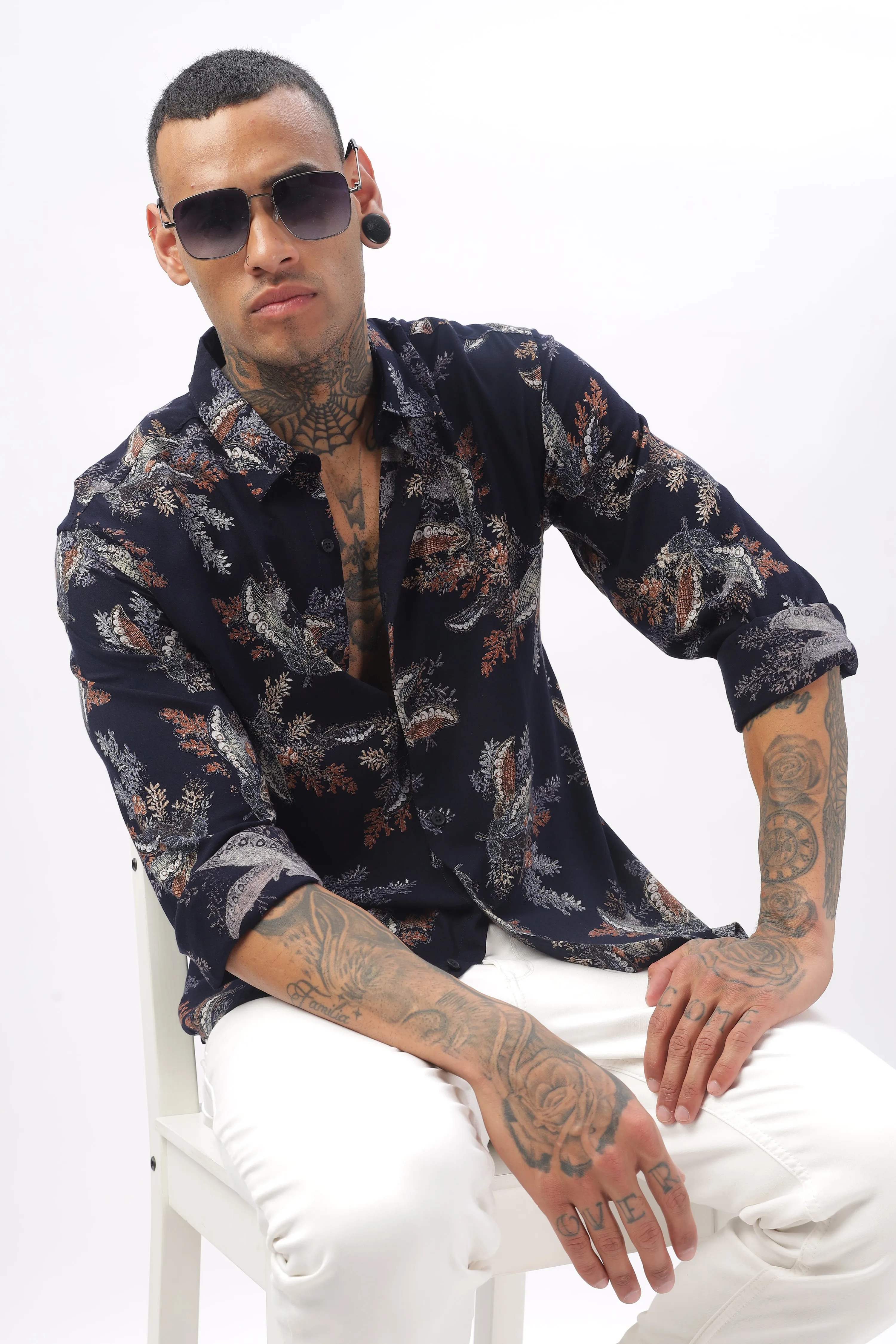 Midnight Floral Viscose Shirt
