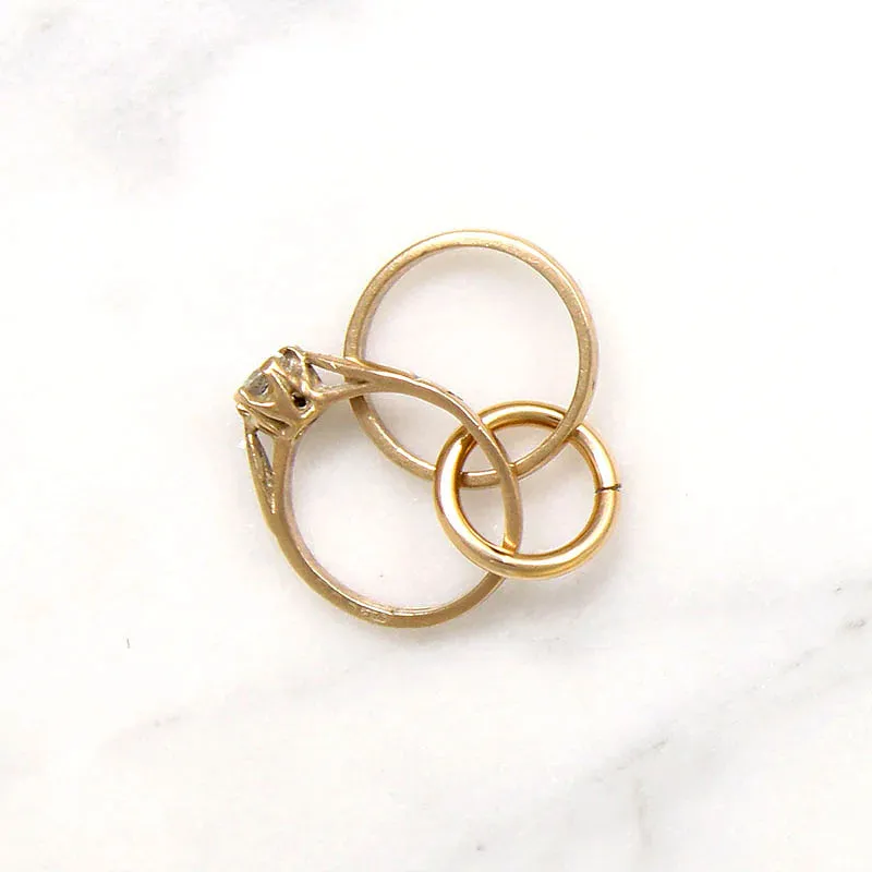 Miniature 9k Gold & Crystal Wedding Set Charm