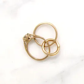 Miniature 9k Gold & Crystal Wedding Set Charm