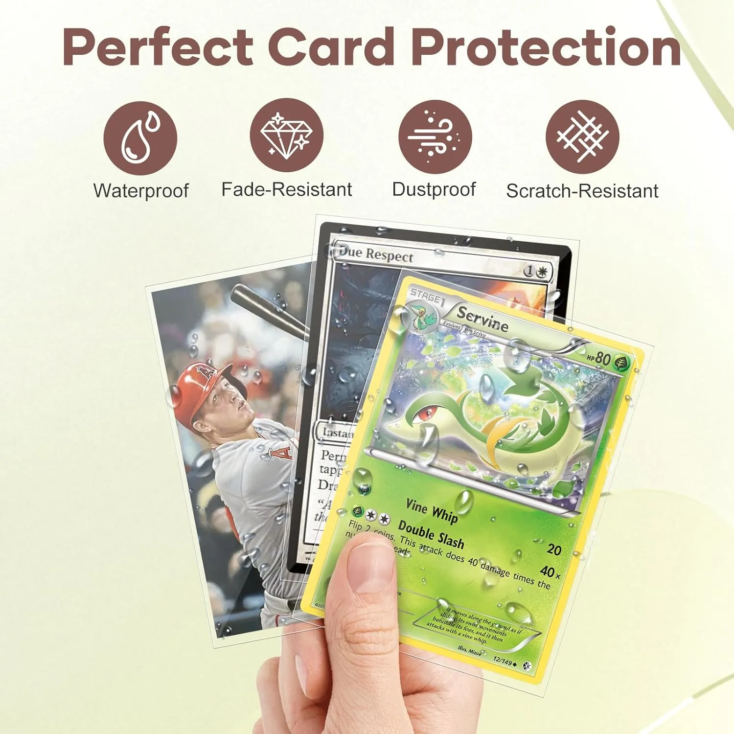 Mlikero 600 Count Card Sleeves, Clear Soft Trading Card Sleeves, Polypropylene (PP), Fit for MTG, TCG, Baseball, Football, Game Cards