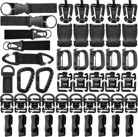 MOLLE Accessories Kit, Tactical Gear Organization Set with Key Holders, Grimloc Clips, D-Rings, Strap Buckles, and Enhanced Backpack Versatility