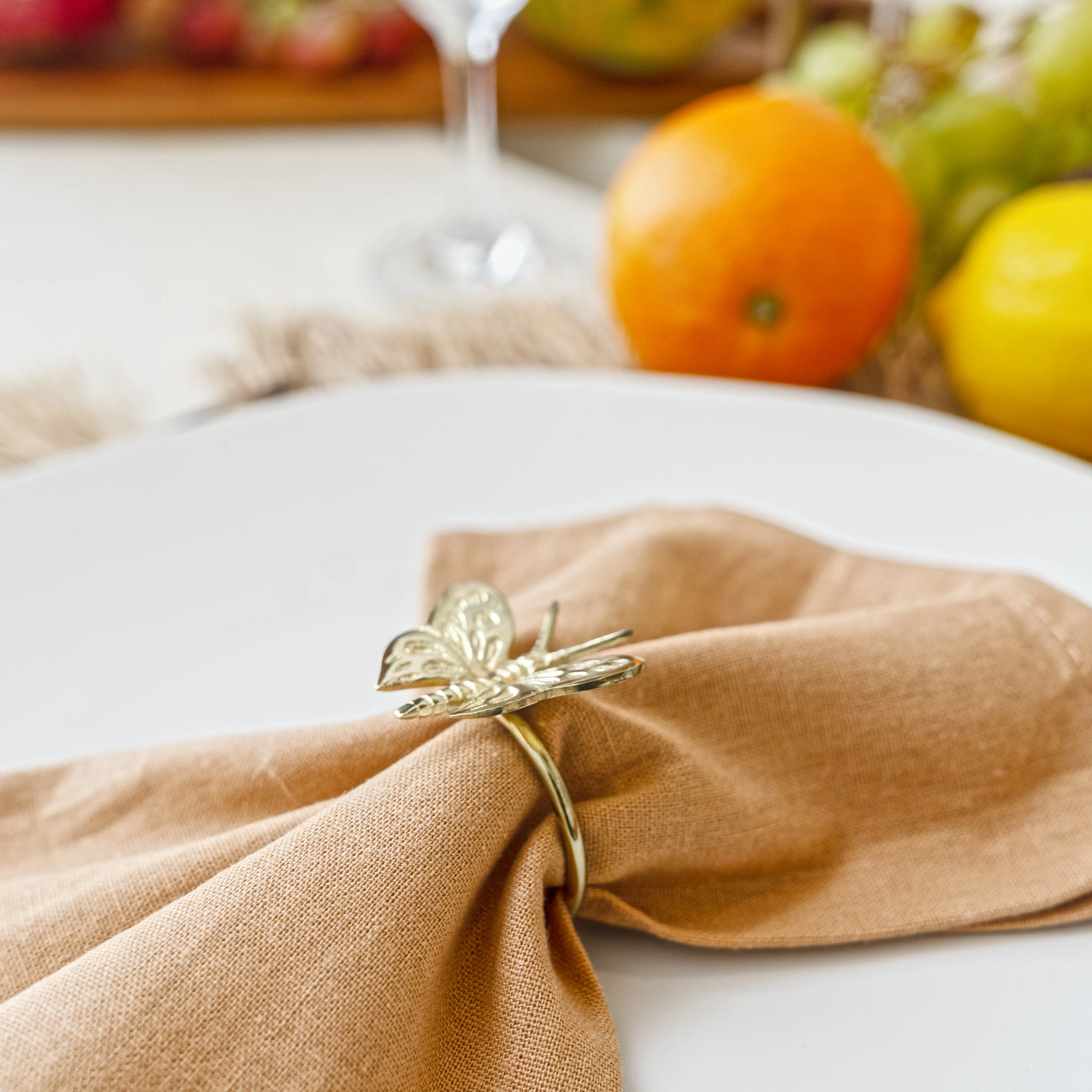 Napkin Ring Brass Butterfly