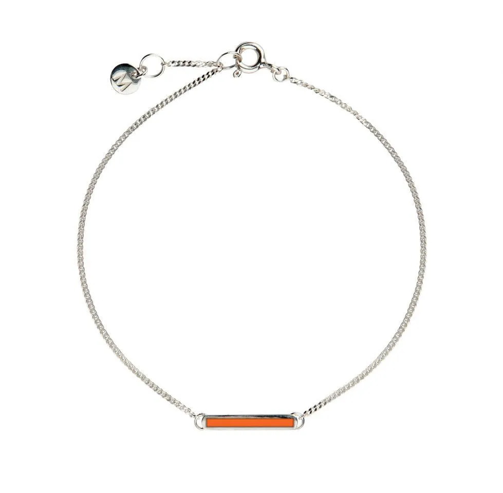 Orange Little Bar of Strength - Wrist (Sterling Silver)