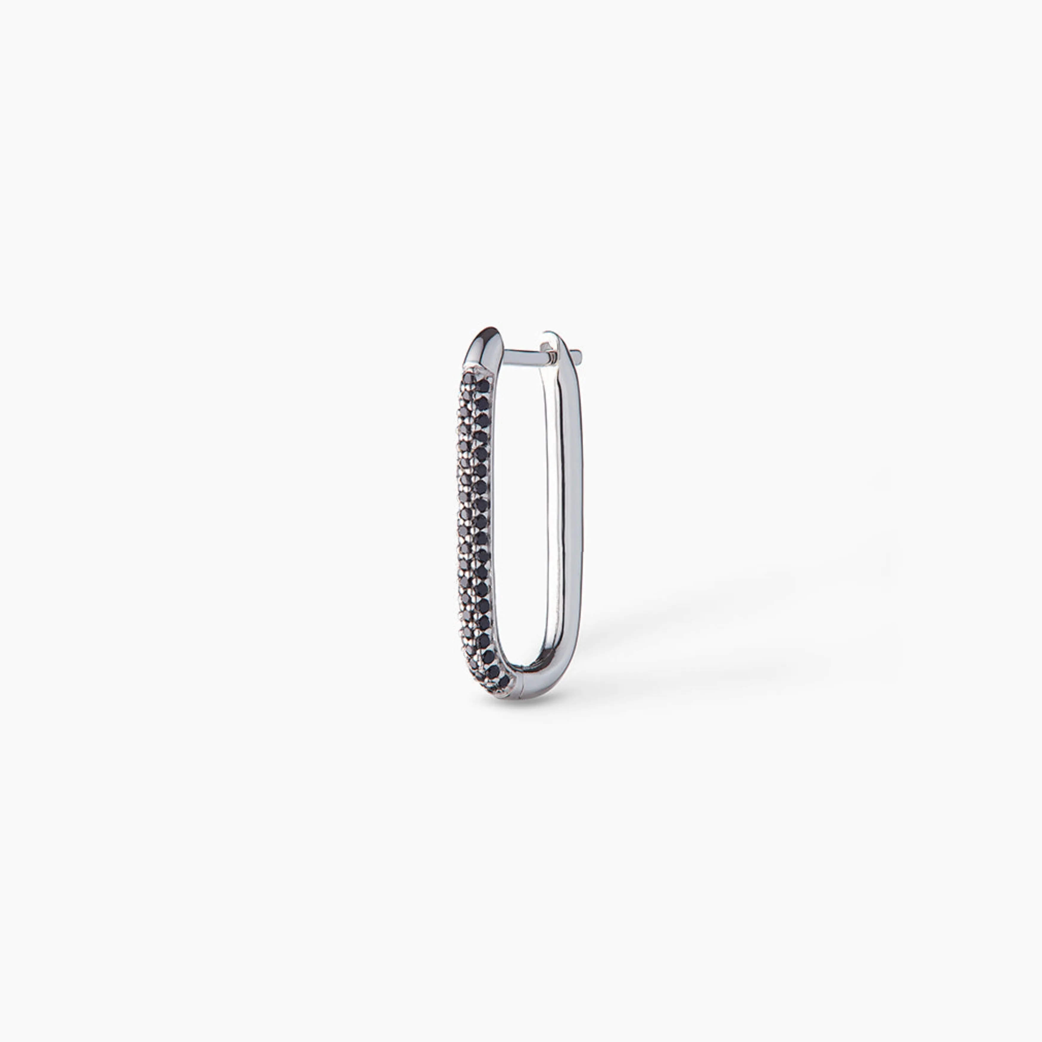 Paperclip Medium Black Onyx Earring