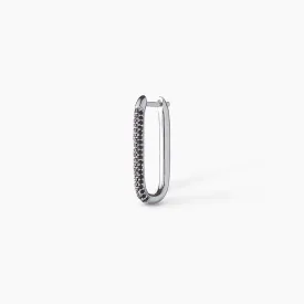 Paperclip Medium Black Onyx Earring