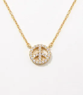 Pavé Peace Sign Necklace