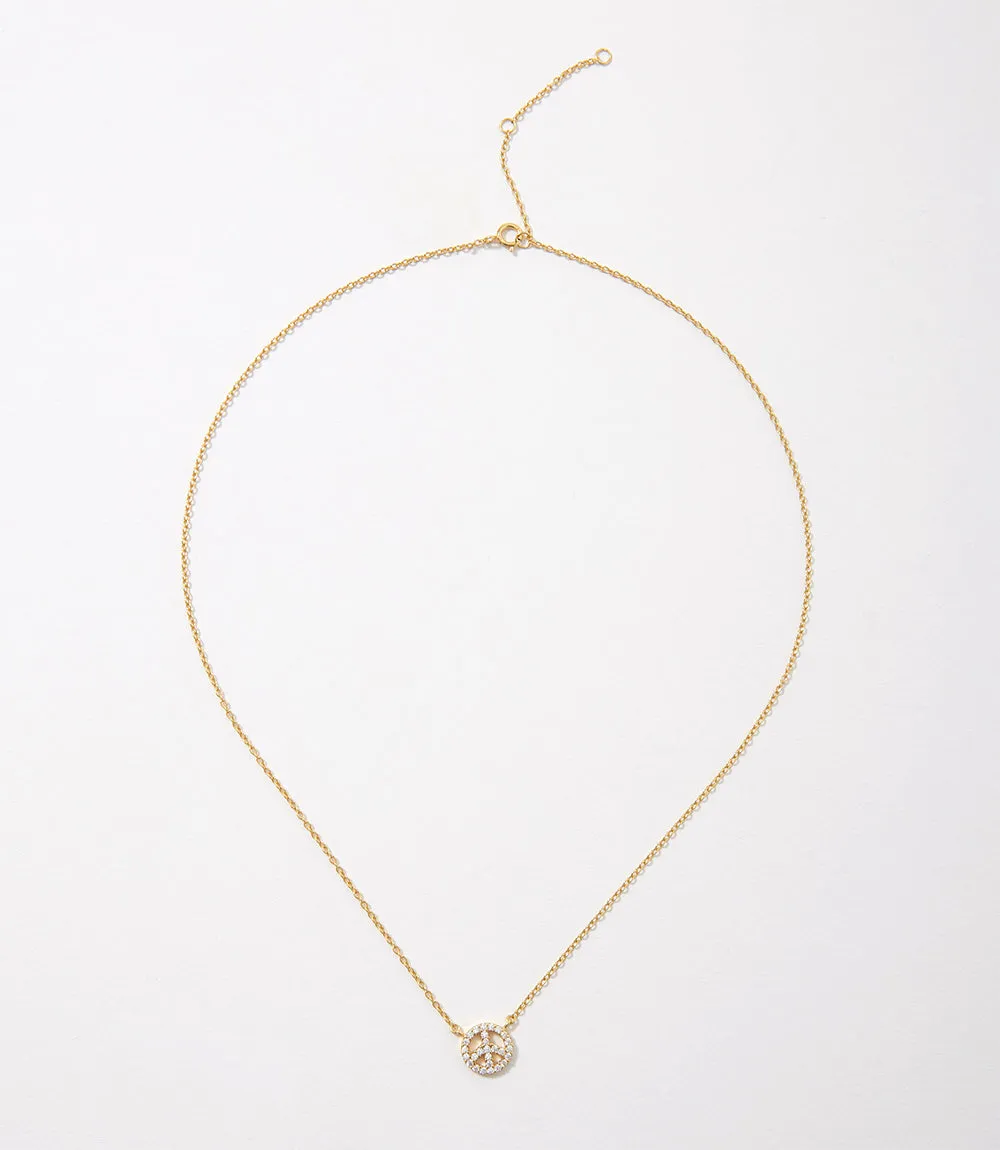 Pavé Peace Sign Necklace