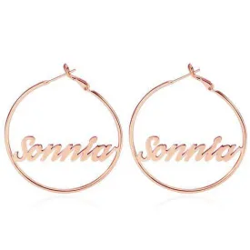 Personalize Your Name Hoop Earrings