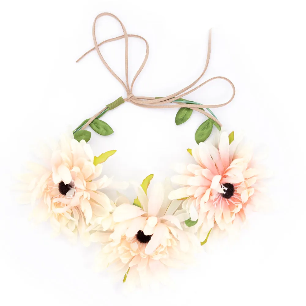 Pink and White Flower Headband