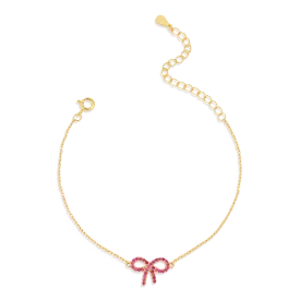 Pink Pave Bow Bracelet