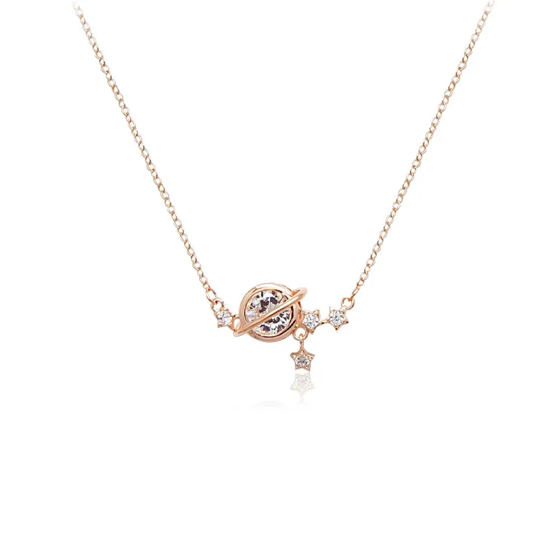 Planet Cubic Zirconia Necklace