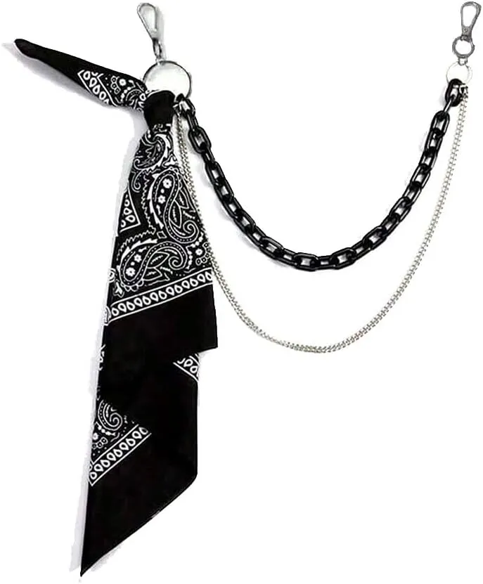 Punk Hip Hop Pants Jeans Chain Mens Chain For Pants -Waist Chains Bandana Acrylic chain Layered Rock Chains Accessories