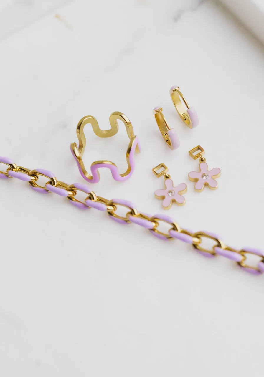Purple Enamel Necklace