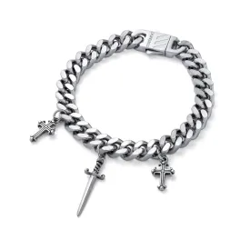 Stylish Crusader 9mm Cuban Link Bracelet for Men - Premium Quality Stainless Steel