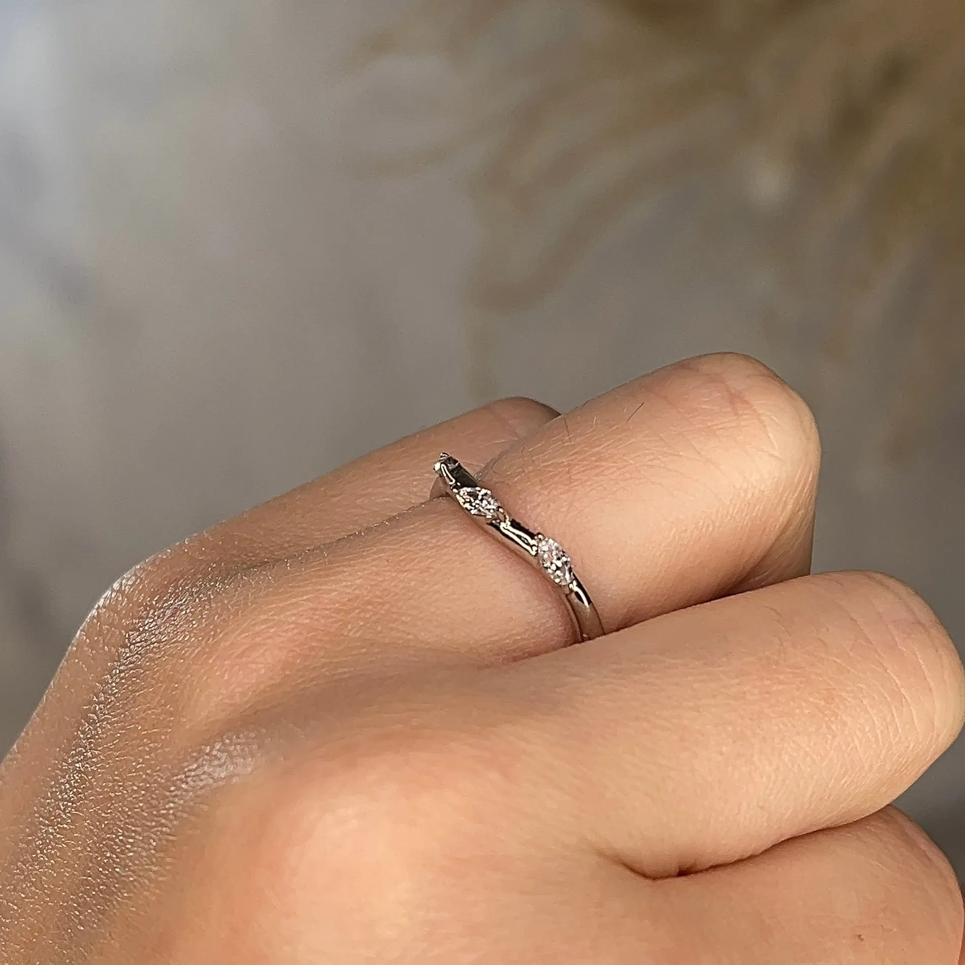"Lyra" Marquise Leaf 0.20ct Diamonds on Wave Shaped Eternity Ring ET15