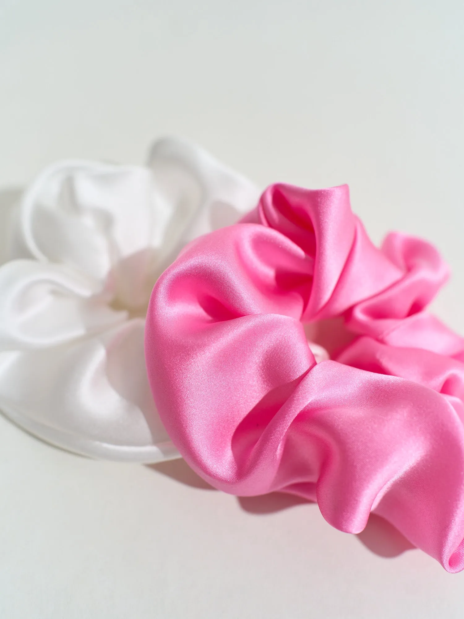 "Silken Hair" Silk Scrunchie Hair Tie - White